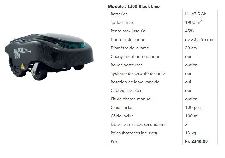 Robot tonte L200 - MG jardins